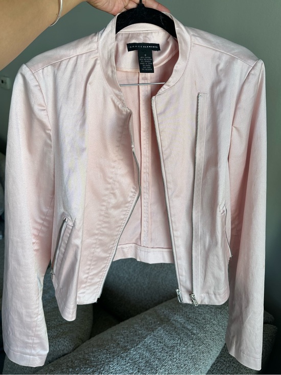 Grace Elements Jackets & Blazers - Grace Elements Pale Pink Bomber Jacket Size 6